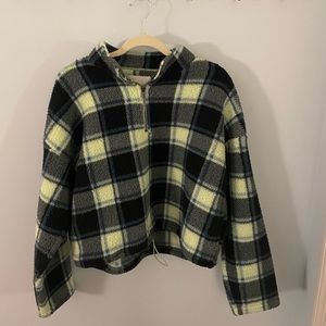 American Eagle Cropped Sherpa Quarter Zip